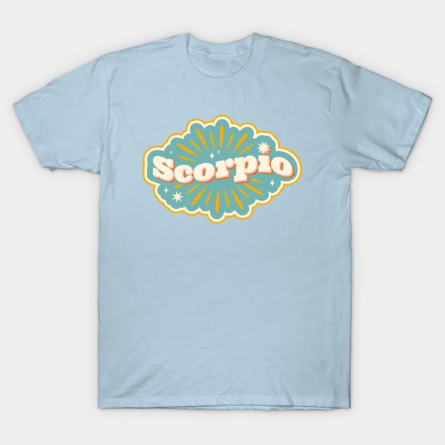 Retro Scorpio Horoscope Sign // Vintage Scorpio Zodiac Sign T-Shirt by SLAG_Creative